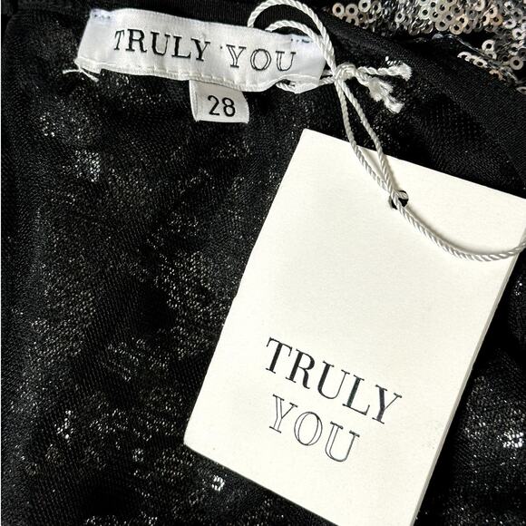 Truly You NWT LongSleeve Sequins Bodysuit NewYearsEve Cocktail Women Size 28 Top - Picture 7 of 10